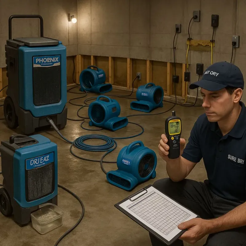 Structural Drying and Dehumidification process in Haviland, NY